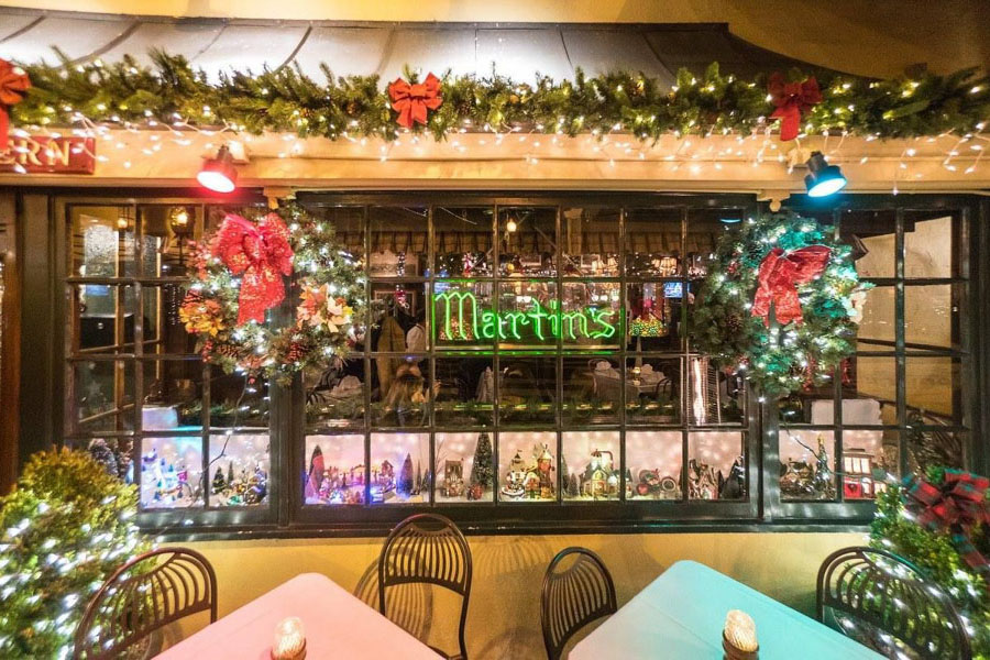 Holiday Lights in the Window of Martin's in Georgetown