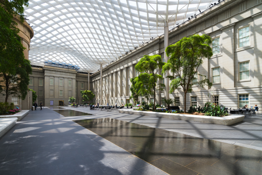 Courtyard with textured roof 