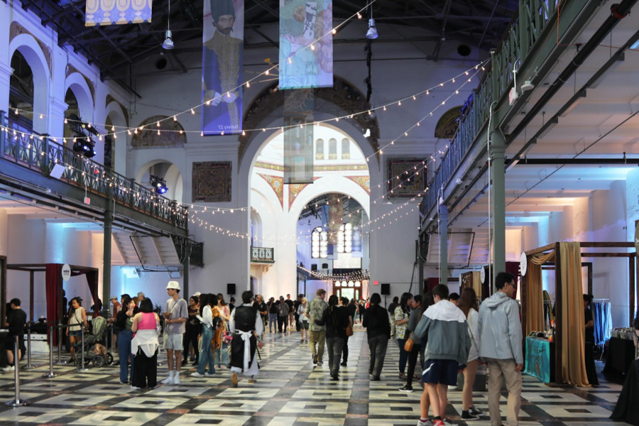 Group of people in the National Museum of Asian Art for the Lunar New Year Market