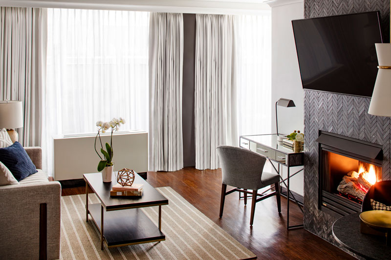 Suite with fireplace at the St. Gregory Hotel - Romantic Washington, DC hotels with fireplaces
