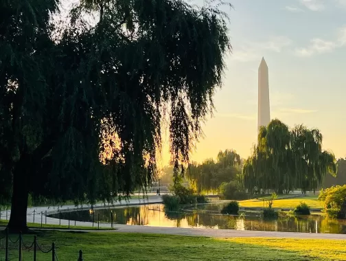 Constitution Gardens at sunset